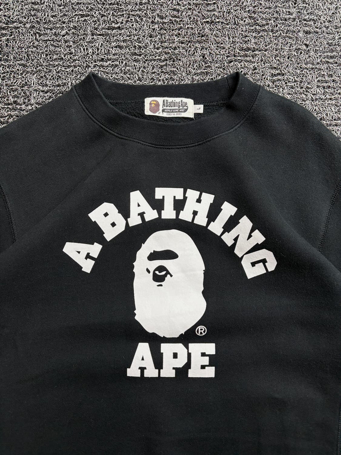 베이프 컬리지 크루넥 스웻 셔츠 블랙 2544 상품이미지1