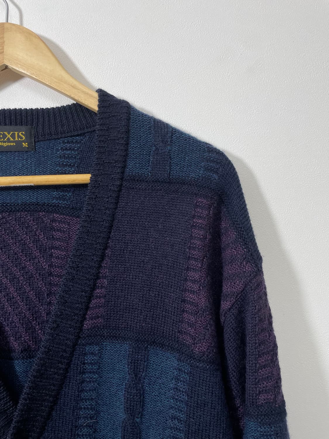 빈티지 블록 가디건 M - K14 상품이미지3