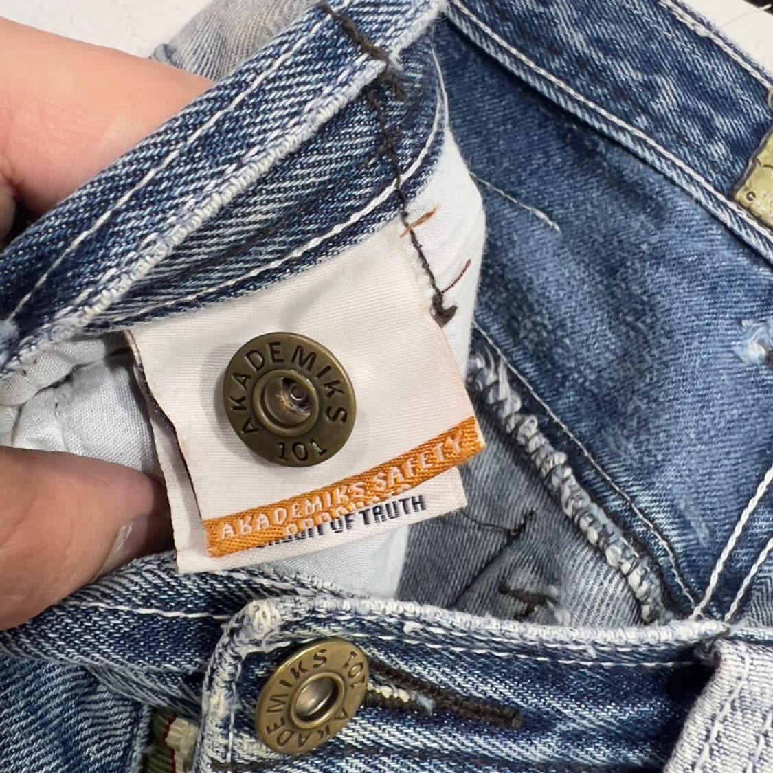 아카데믹스 펑크 패치 페인팅 데님팬츠 상품이미지7