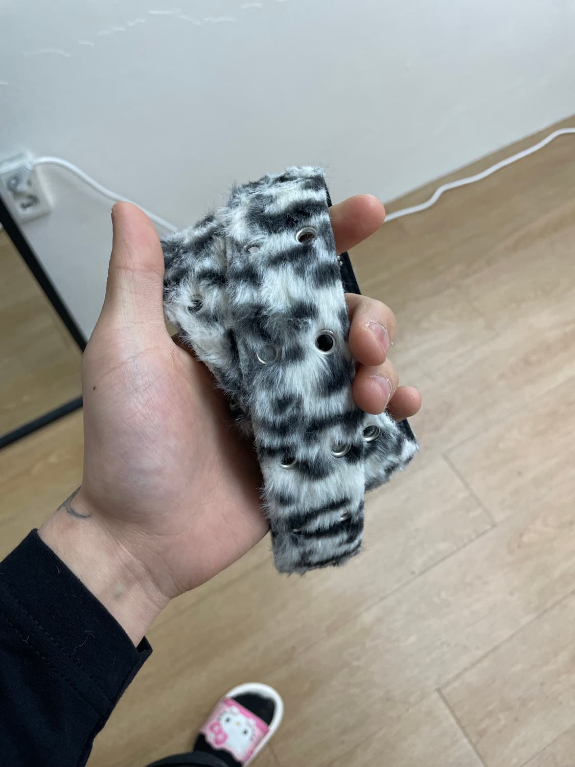 레오파드 송치털 벨트 상품이미지2