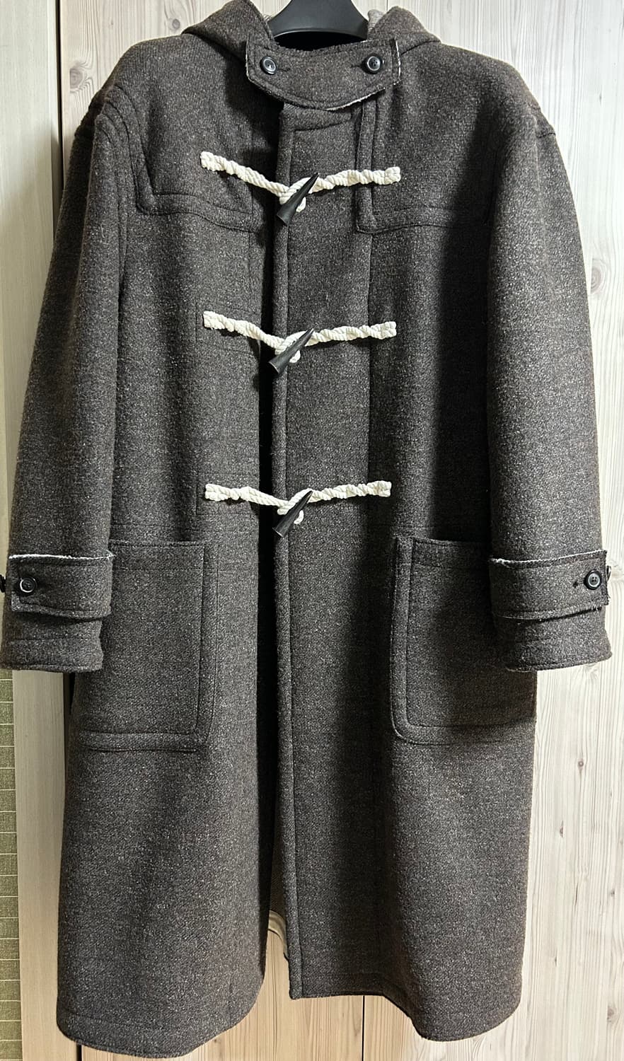 쿠어 오버사이즈 알파카 블렌드 더플 코트(다크브라운멜란지) M 상품이미지2