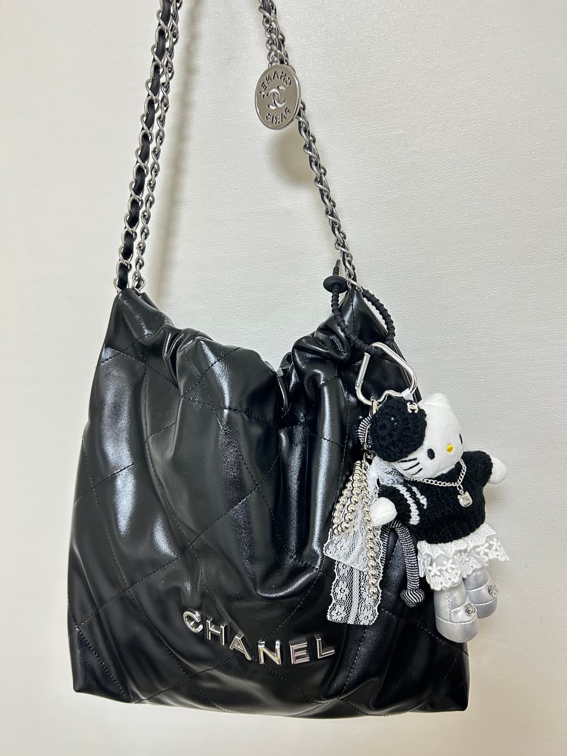 (9)롱다리키티 커스텀키링. -블랙니트 시크 레이스 상품이미지8