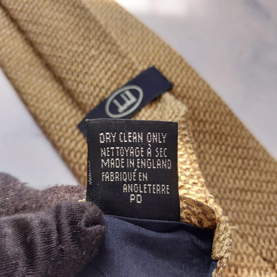 던힐 실크 골드 직조 패턴 넥타이 9.2cm A+~A등급 K2267 상품이미지10