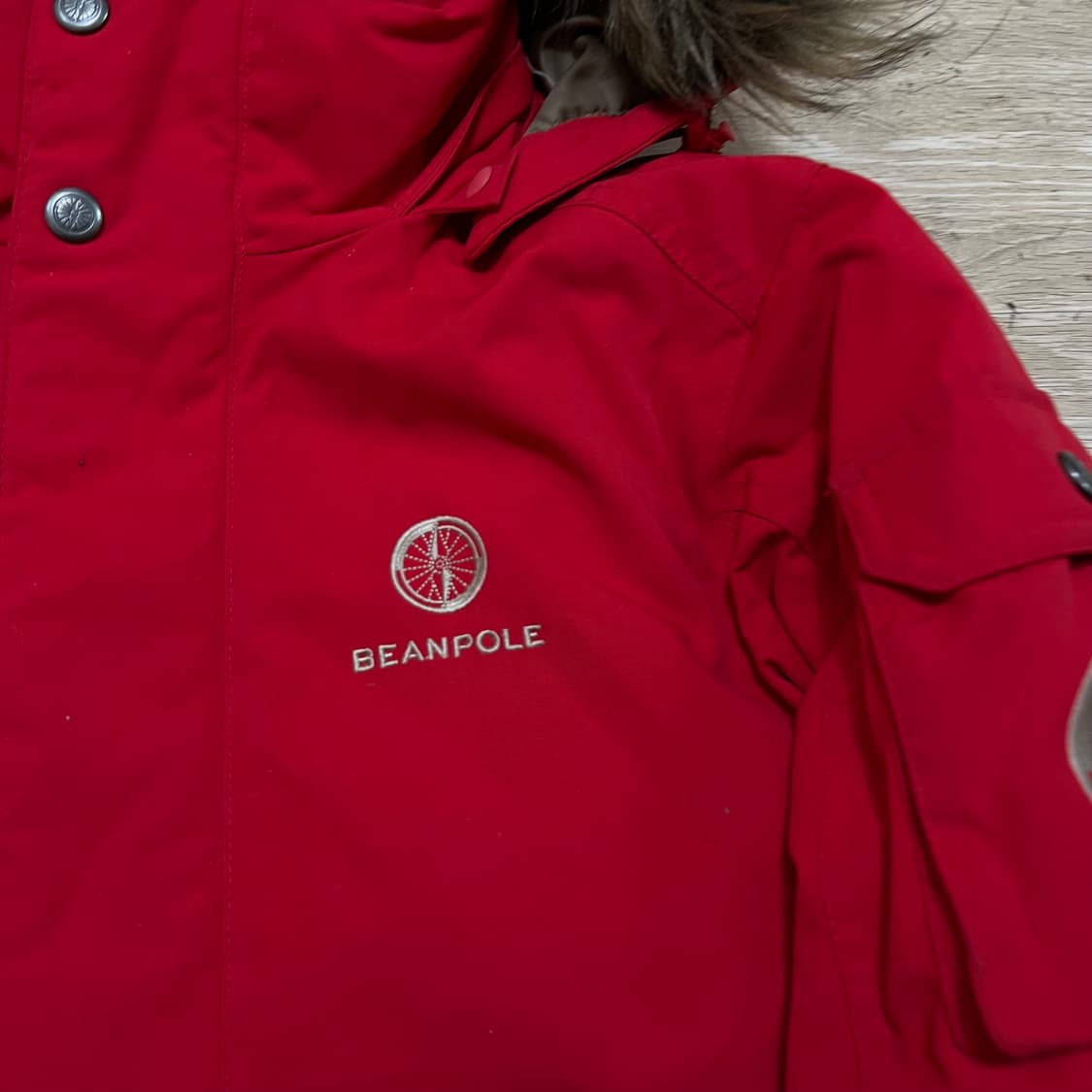 빈폴 아웃도어 덕다운 퍼후드 패딩 점퍼 [레드] S/90 상품이미지4