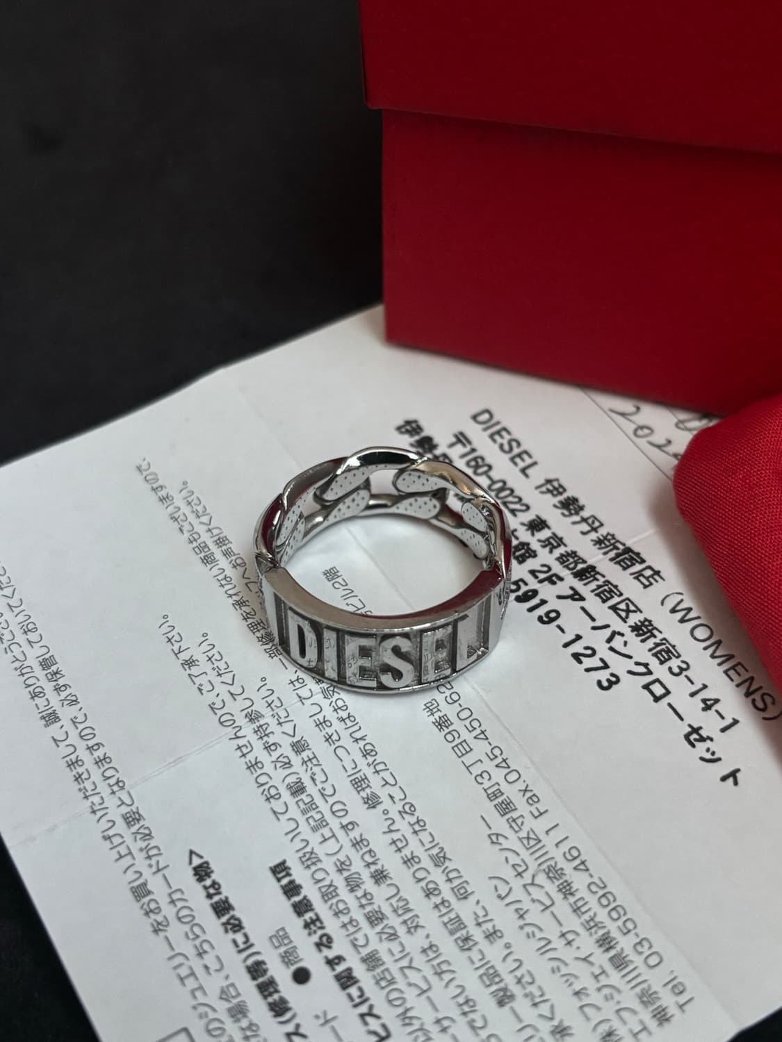 디젤 Dx1347 스테인리스 스틸 밴드 링 실버 상품이미지2