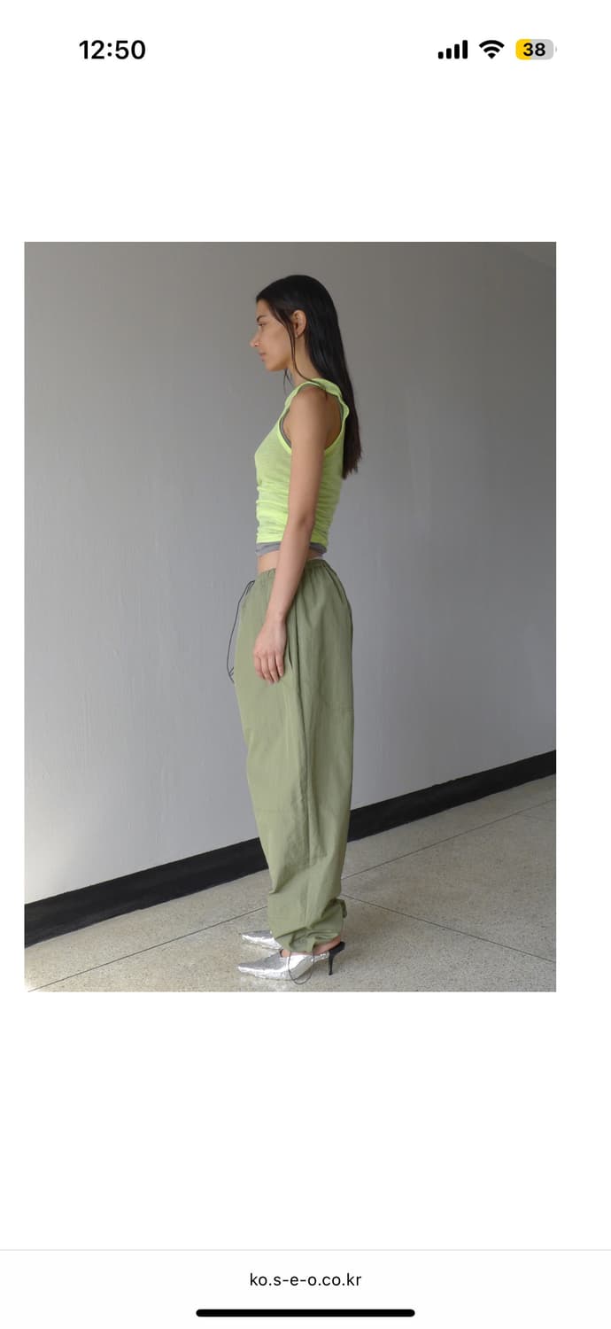 에스이오 NYLON STRING PANTS KHAKI 2사이즈 상품이미지4