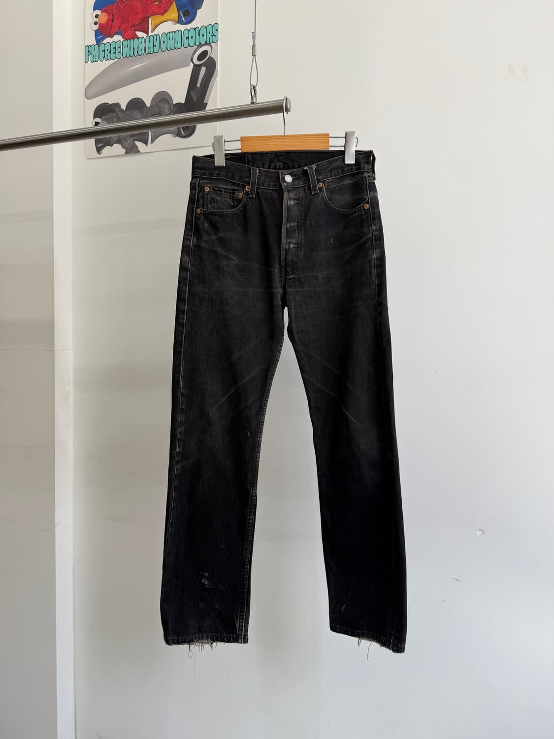 90's LEVIS 501 (Made in USA) 흑청 데님 팬츠  상품이미지1