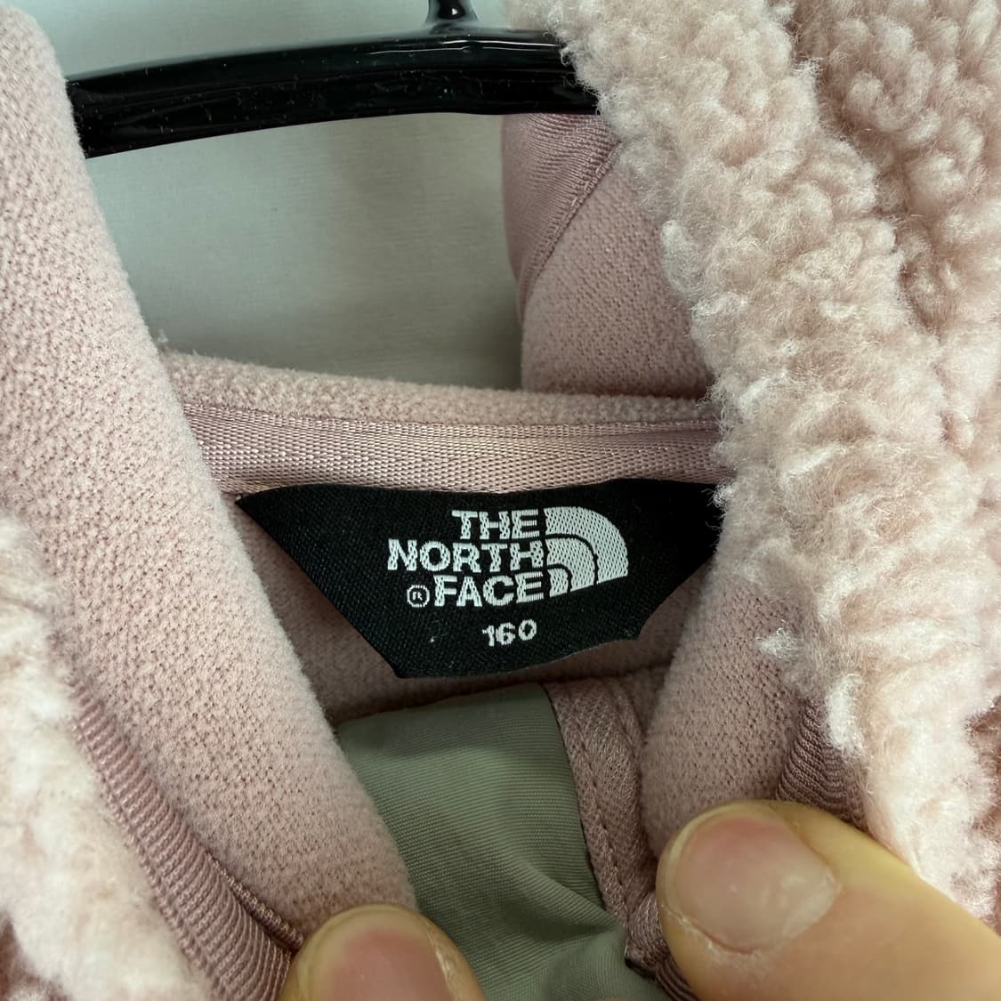 (160) 노스페이스 키즈/우먼스 양털 플리스 셰르파 후드집업 베이비핑크 상품이미지3