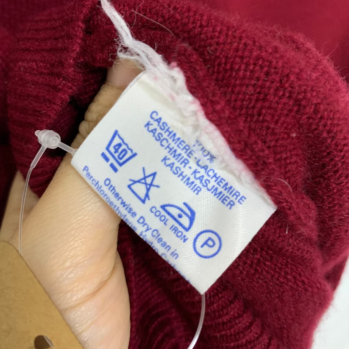 일본 빈티지 jpn 캐시미어 100% 와인 긴팔 니트 상품이미지4
