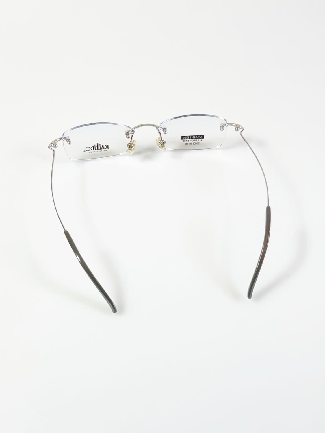 90s KALEIDO 실버 무테 스퀘어 메탈 빈티지 안경 상품이미지5