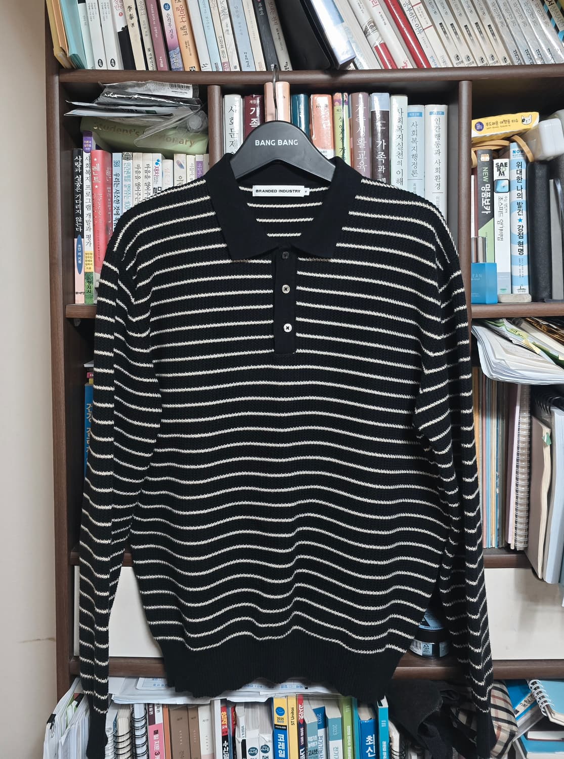 브랜디드 하드 트위스트 라운지 카라 코튼 니트 
M 상품이미지1