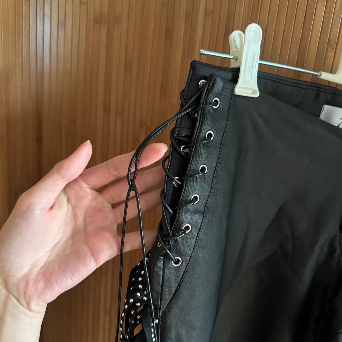Liniss 해외 디자이너 브랜드 로우라이즈 태슬 레더 팬츠 사이즈S 상품이미지8