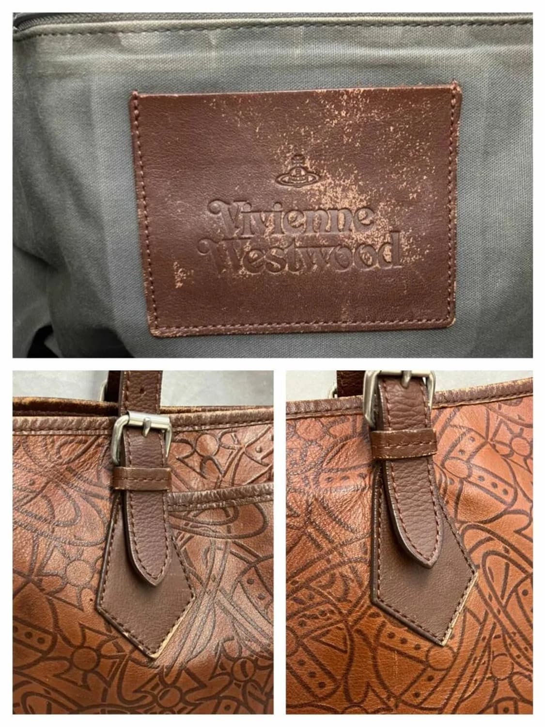 비비안 웨스트우드 로고 패턴 가죽 토트백 상품이미지9