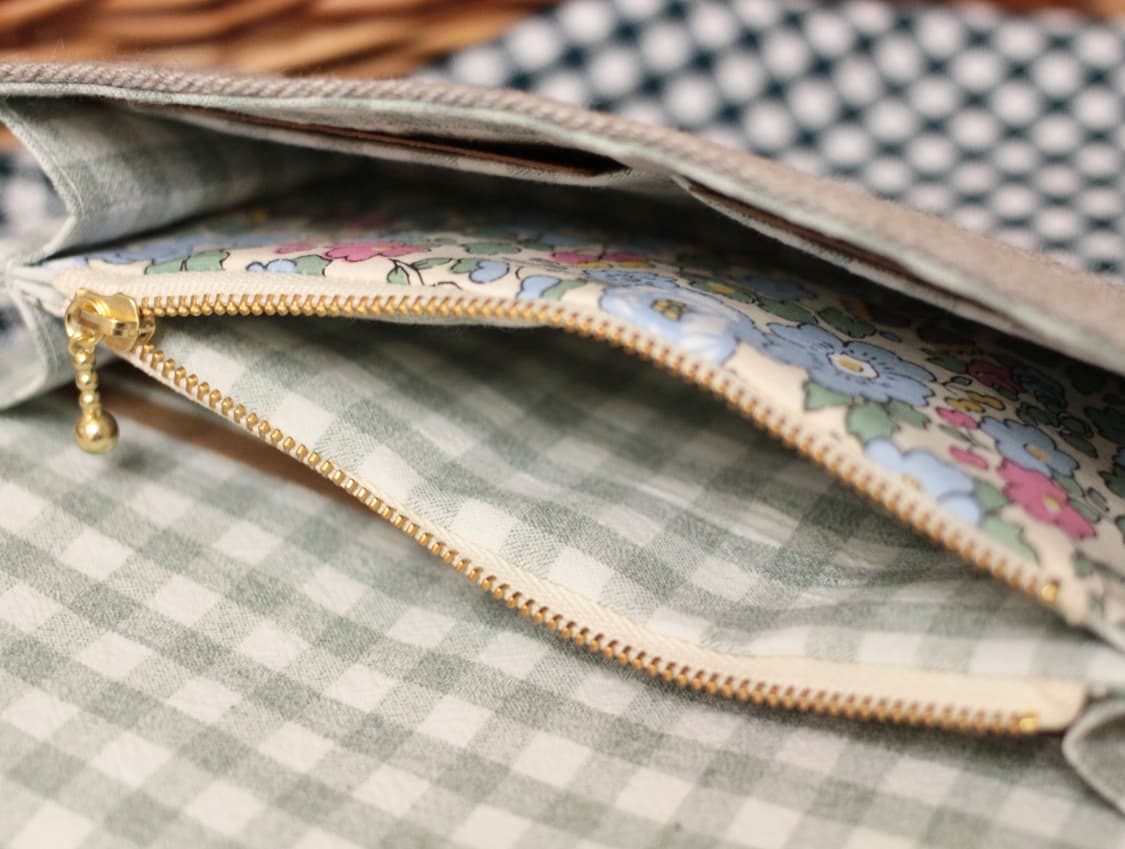 핸드메이드 민트 체크 장지갑 상품이미지6