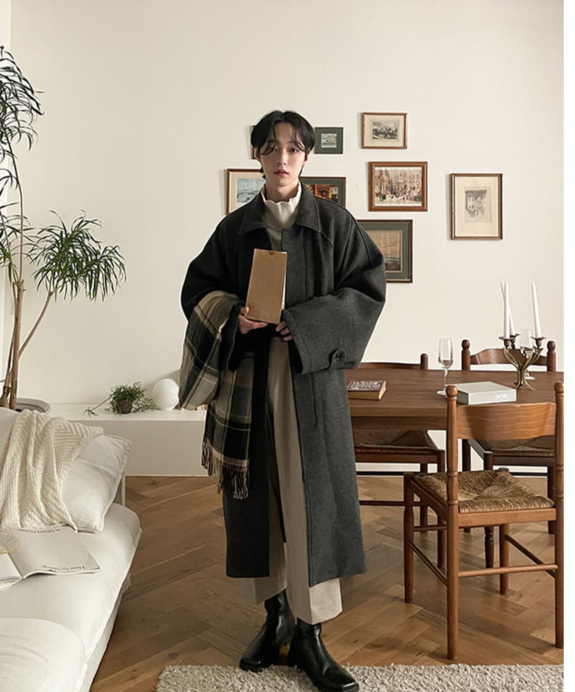 투플랜 로브 발마칸 코트 차콜 L 상품이미지6