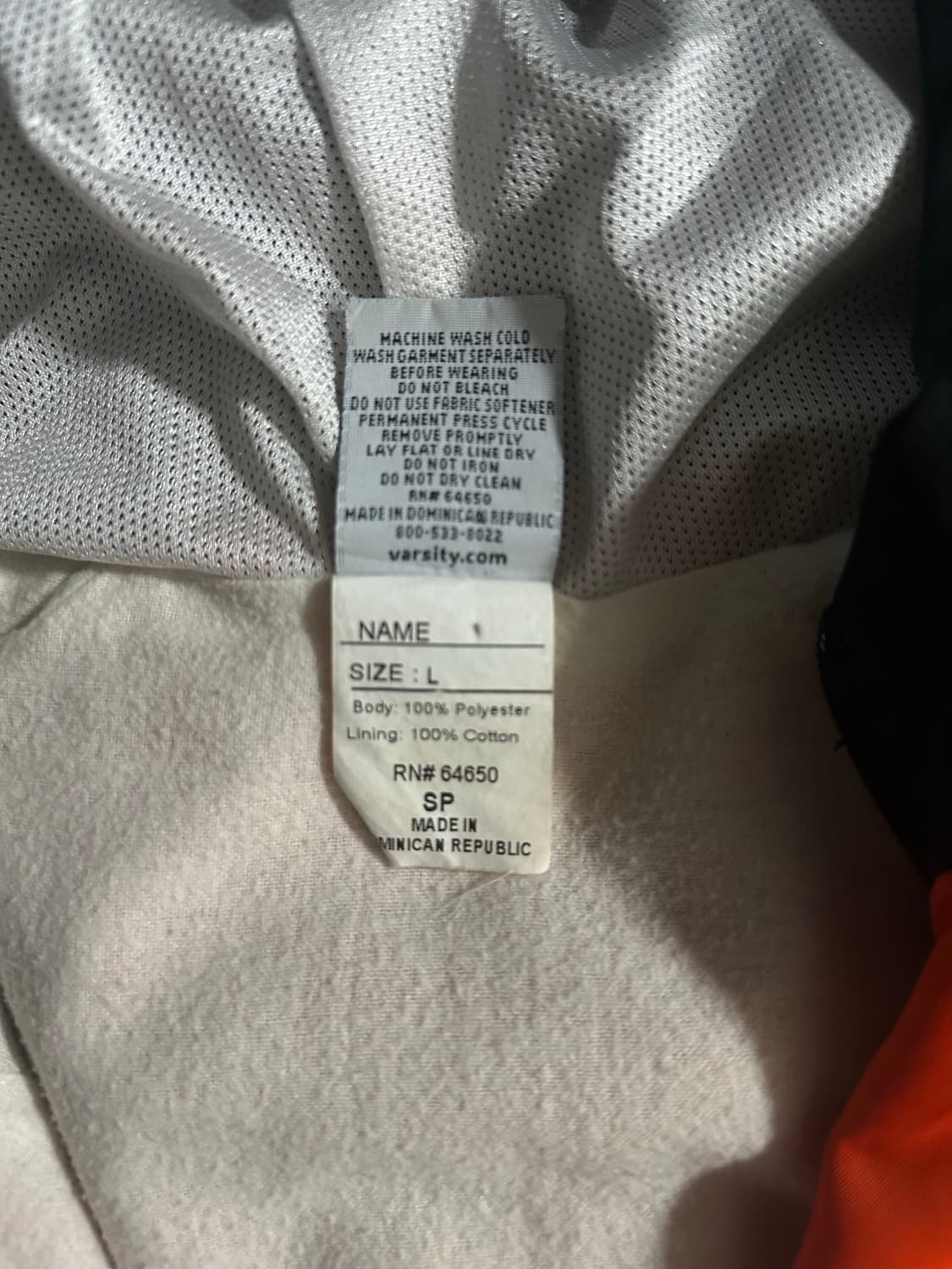 Varsity Spirit 오렌지 바람막이 L 상품이미지5