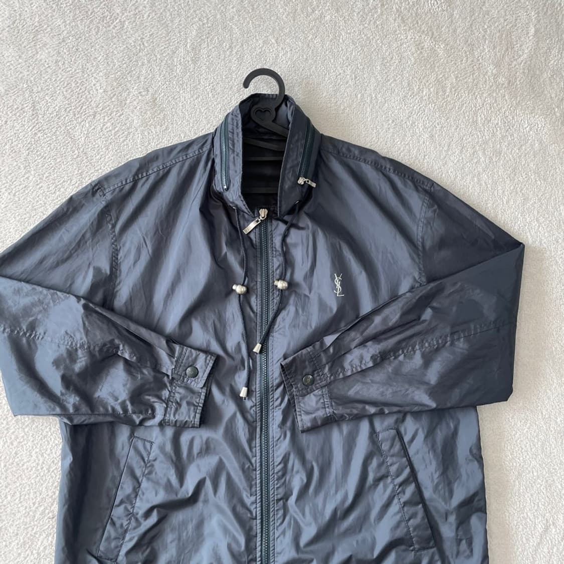 110 입생로랑 올드스쿨 백로고 바람막이 블루종 자켓 상품이미지2