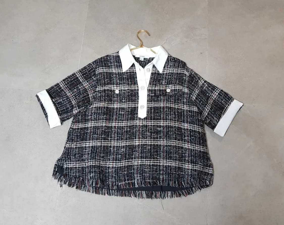 SJSJ트위드.반팔.블라우스.100 상품이미지1