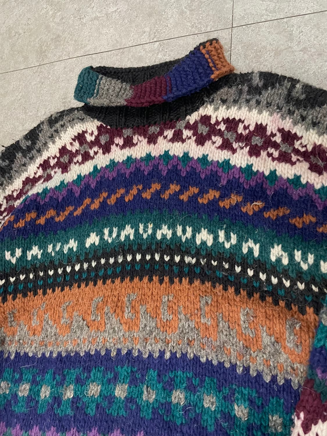 빈티지 해비울 에스닉 히피 터틀넥니트 상품이미지3