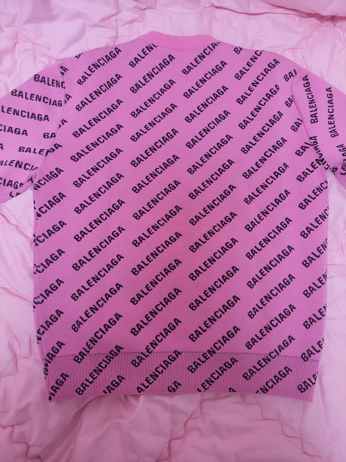 정품)급처미사용새상품!발렌시아가 로고 핑크 스웨터 니트 크게나옴 상품이미지8