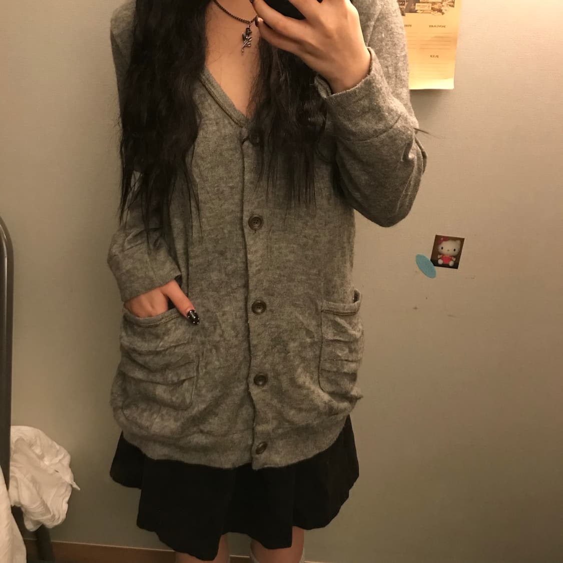 jpn Vintage 모리걸 셔링 포켓 가디건 상품이미지1