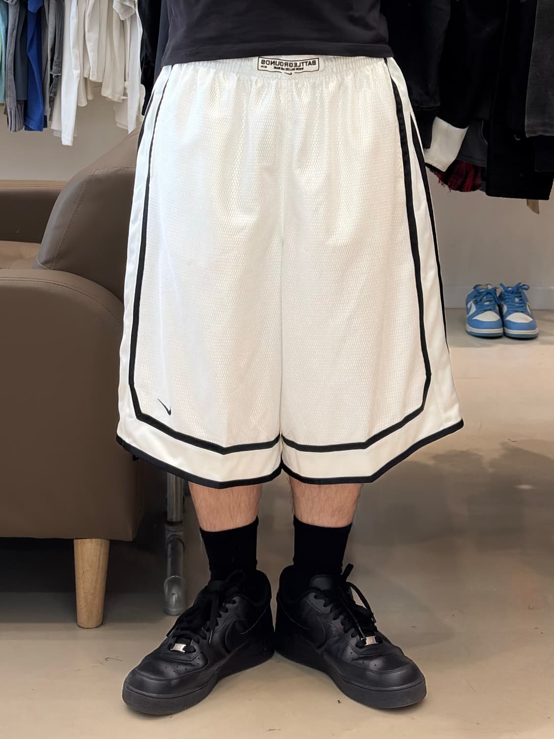 00s 나이키 배틀그라운드 화이트 메쉬 베스킷볼 쇼츠 상품이미지7