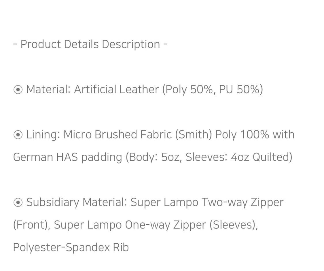 포그서비스x더써든랩 레더 봄버 논워싱 L 상품이미지6