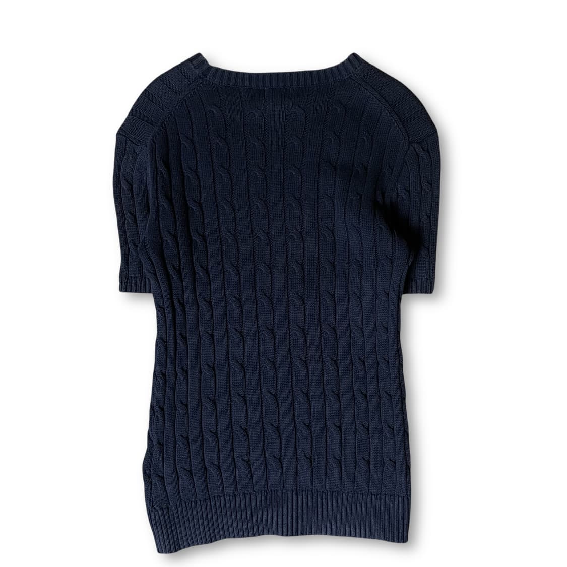 폴로랄프로렌 화이트포니 네이비 케이블 반팔 니트 L 상품이미지2