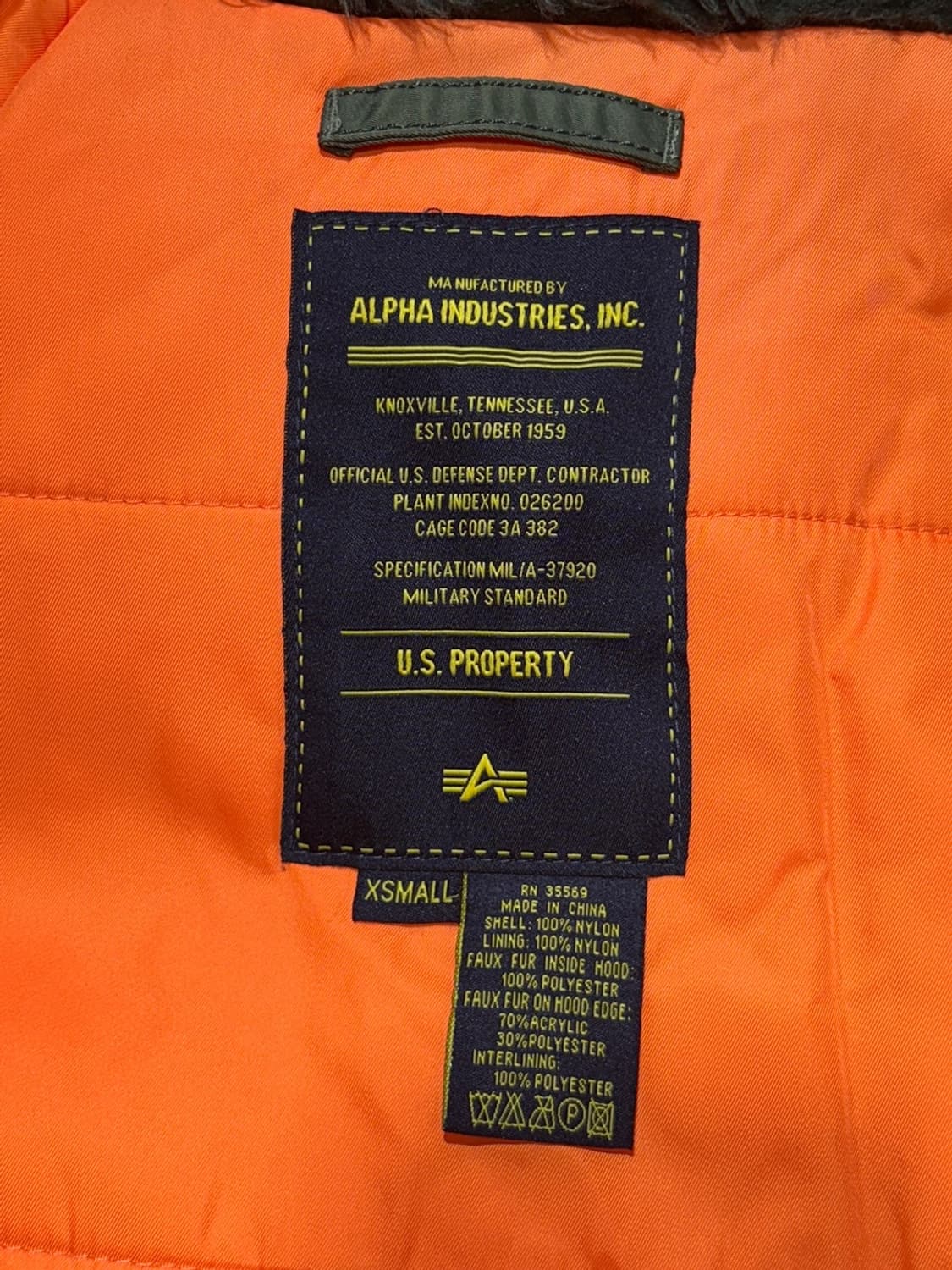 알파 n-3b 공군 파카 상품이미지9