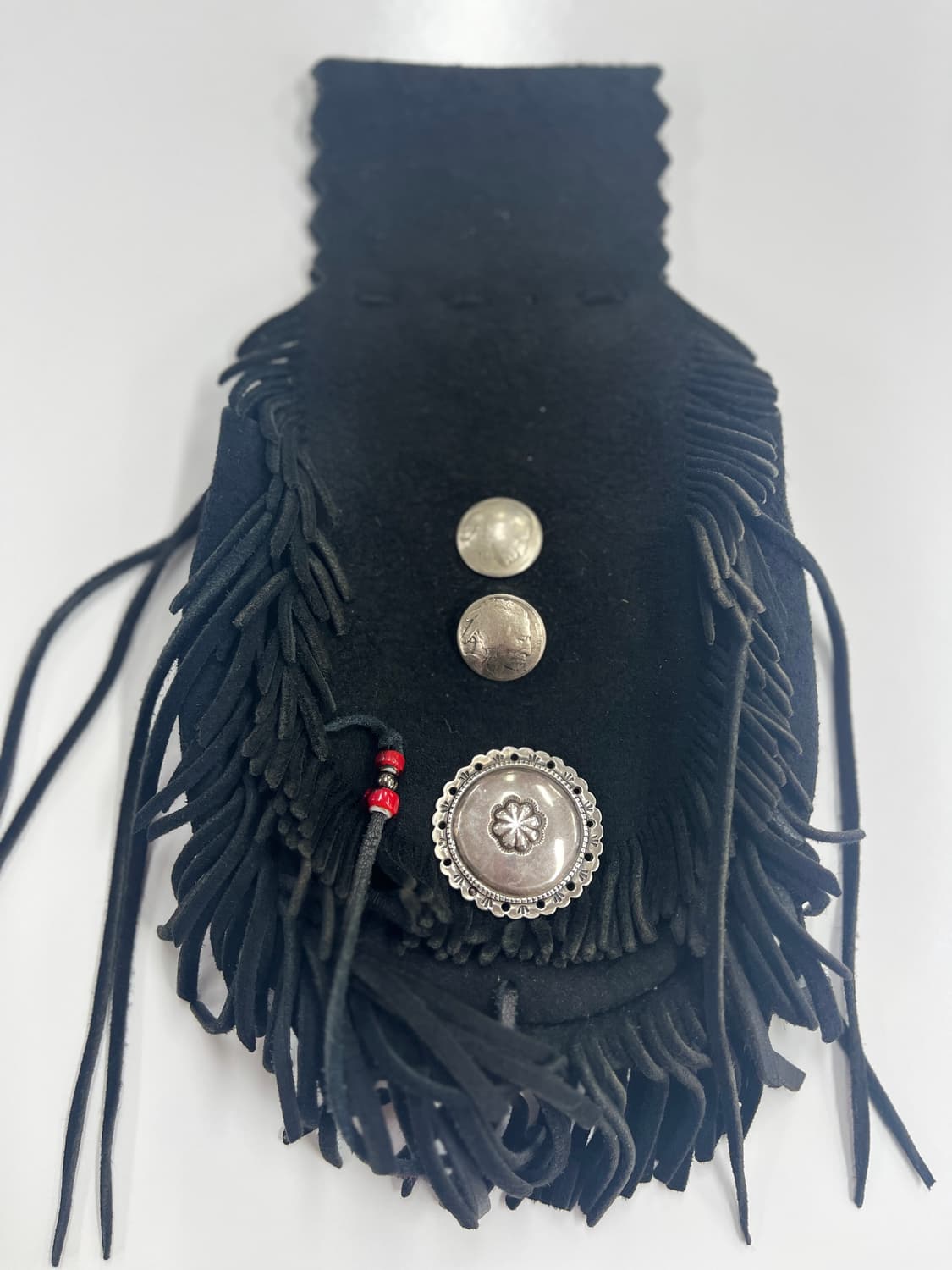 GOROS 고로스 블랙 스웨이드 플라워콘초 웨이스트백 상품이미지1