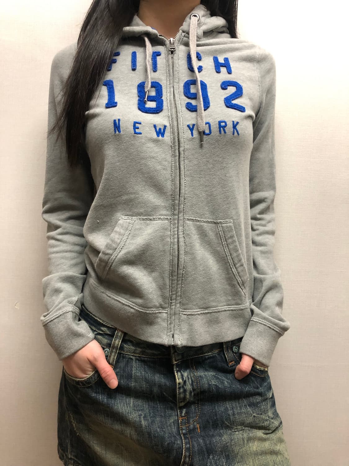 빈티지 아베크롬비 그레이 후드집업 상품이미지4