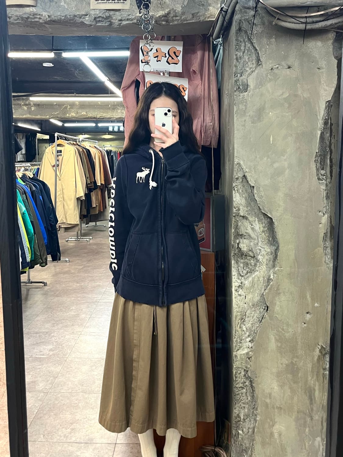 아베크롬비 기모 후드집업 네이비 M #csz3320 상품이미지2