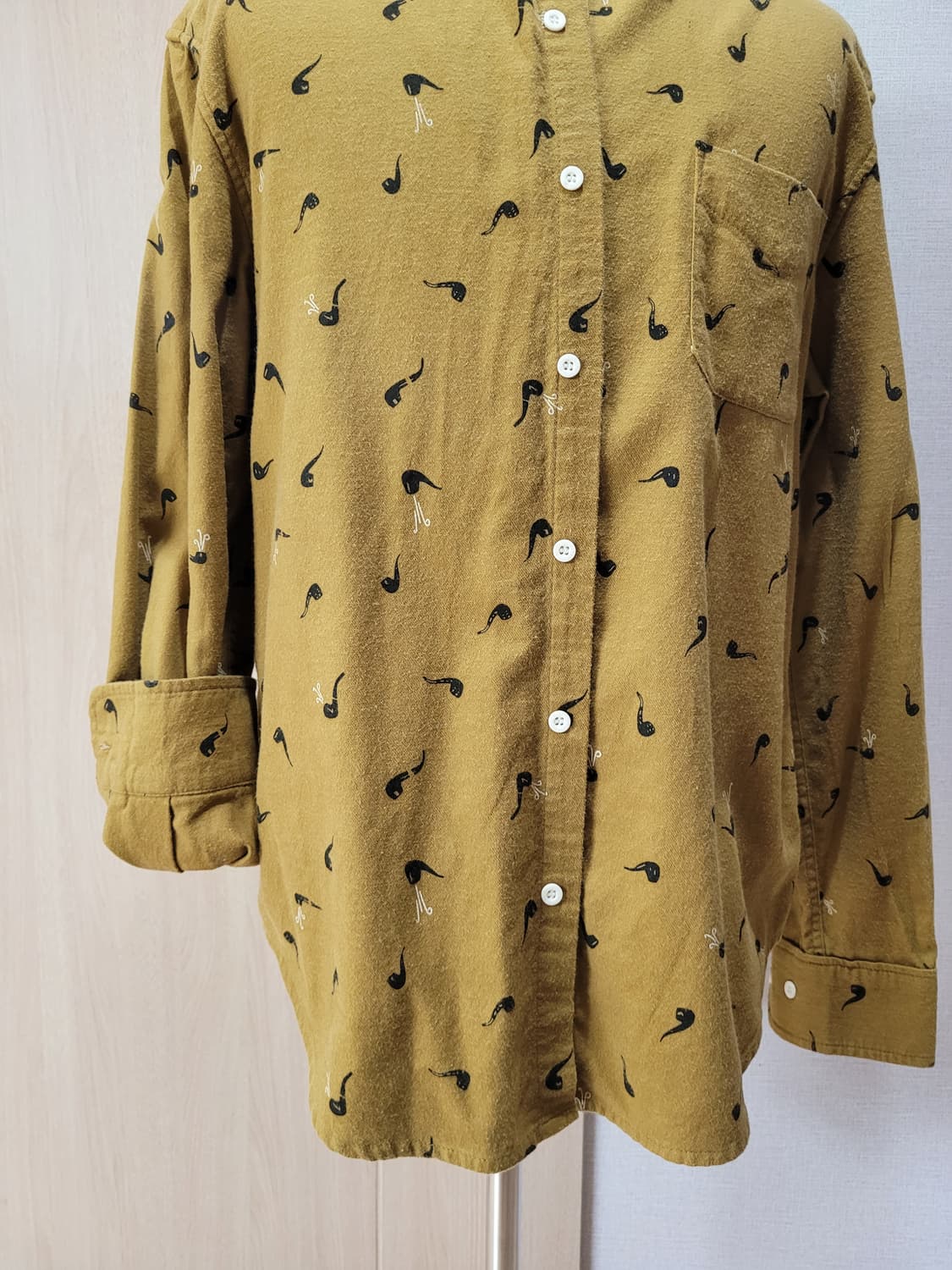 ALTRU 남자 프린트 셔츠 105 머스타드 상품이미지4