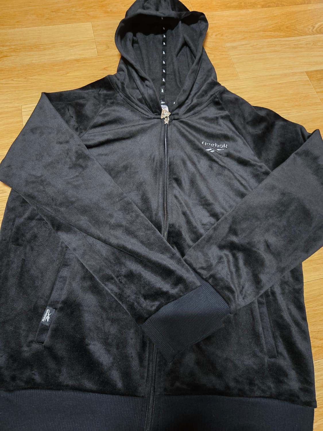 리복 여성 벨루어(벨벳)후드 집업 트레이닝 셋업 상품이미지3