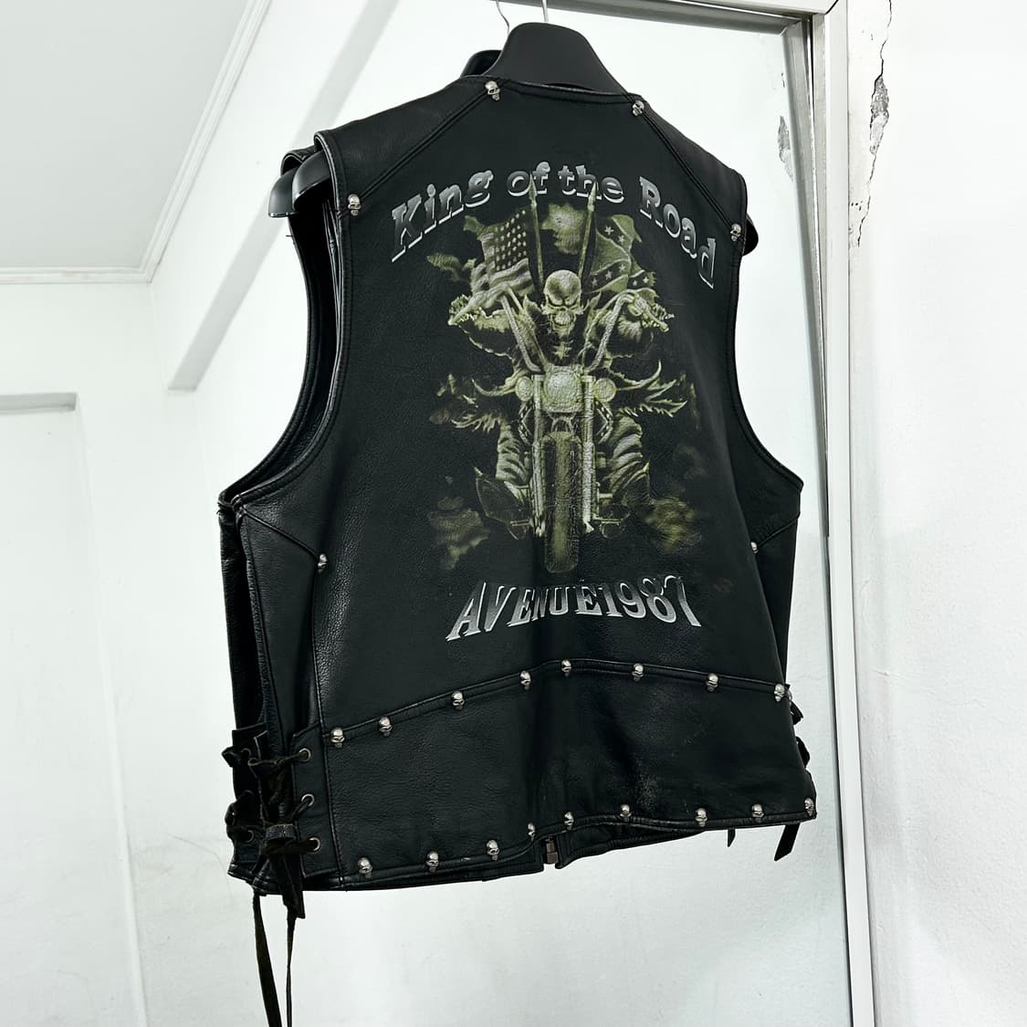 80s AVENUE 소가죽 스컬 모터사이클 베스트 상품이미지1
