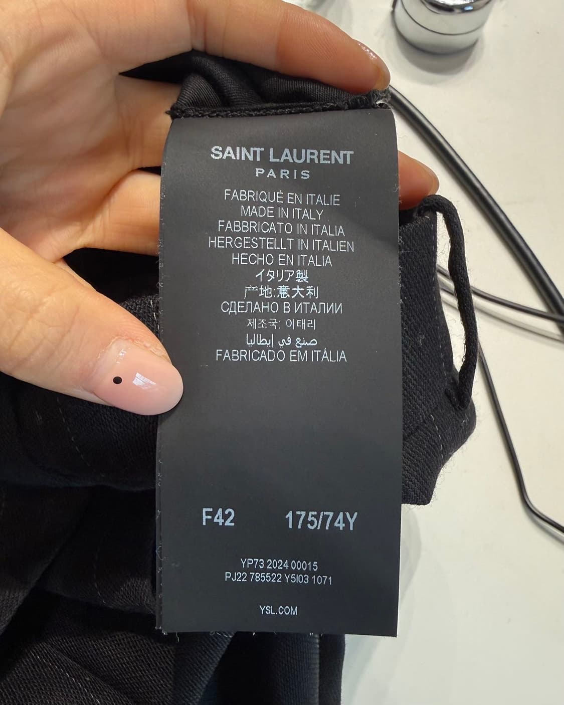 생로랑 블랙 스트라이프 와이드 슬랙스 팬츠  상품이미지9