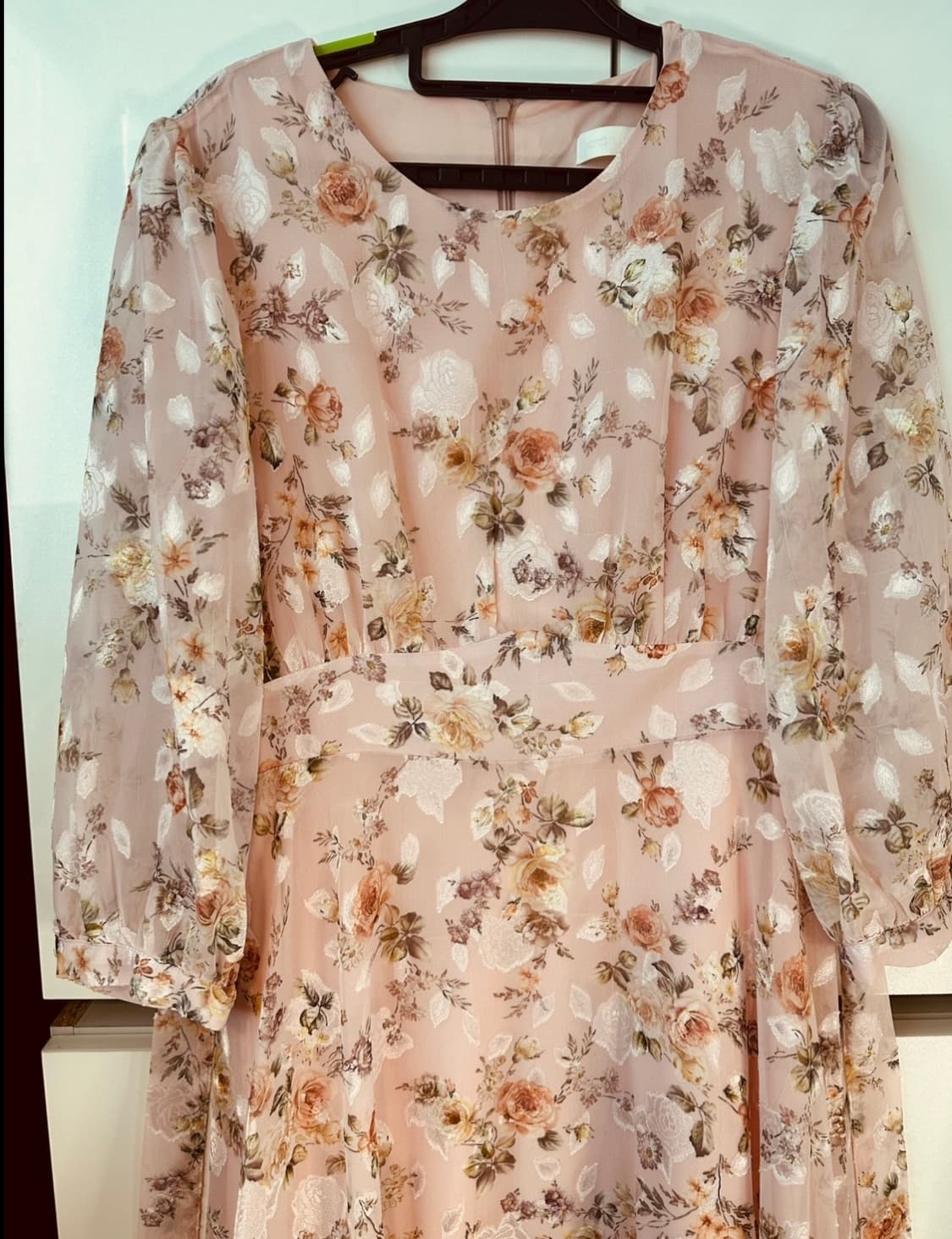 핑크 플라워 쉬폰 롱 원피스 상품이미지3