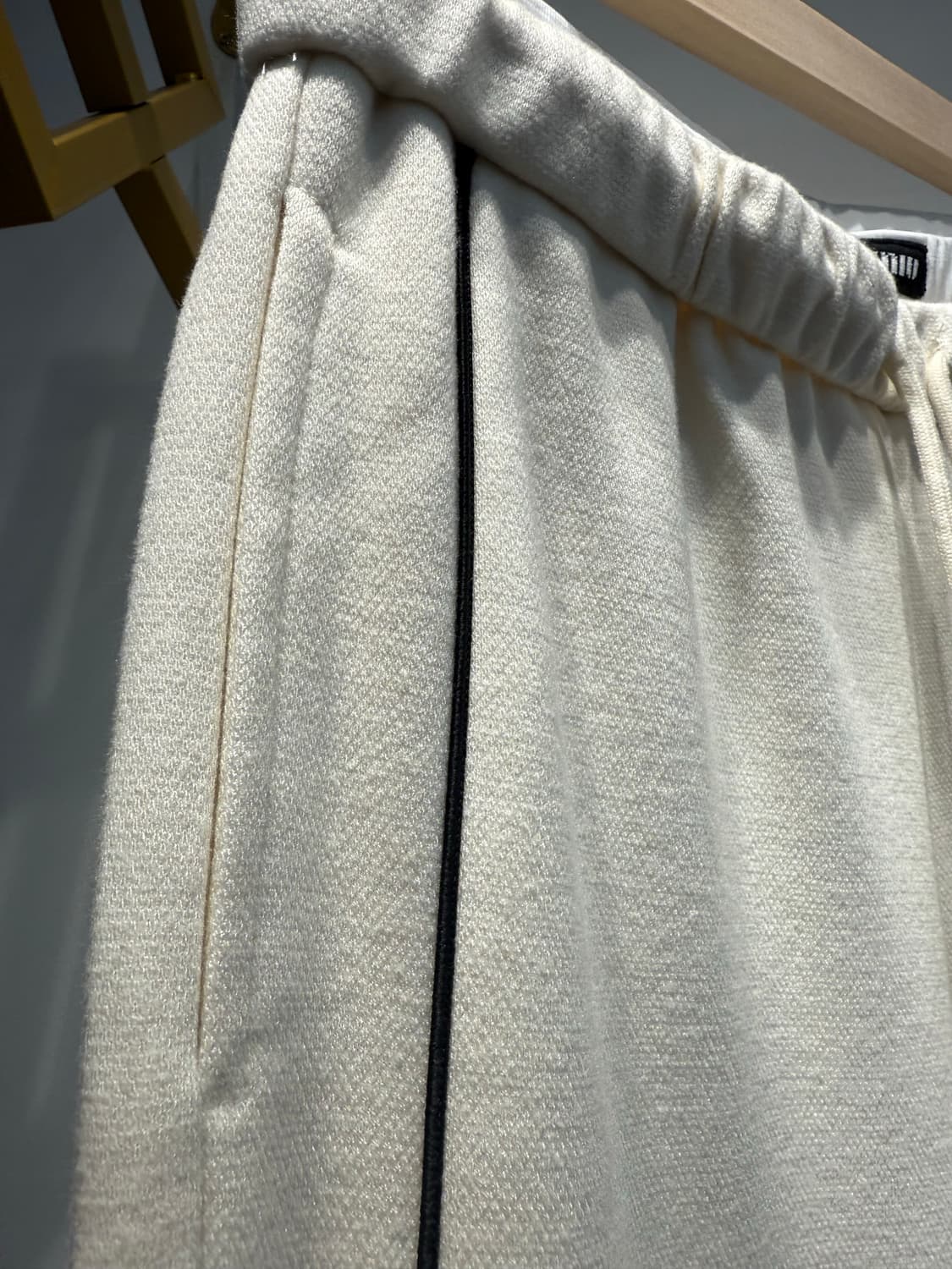 화이트 트랙 면 팬츠55~66반 상품이미지3