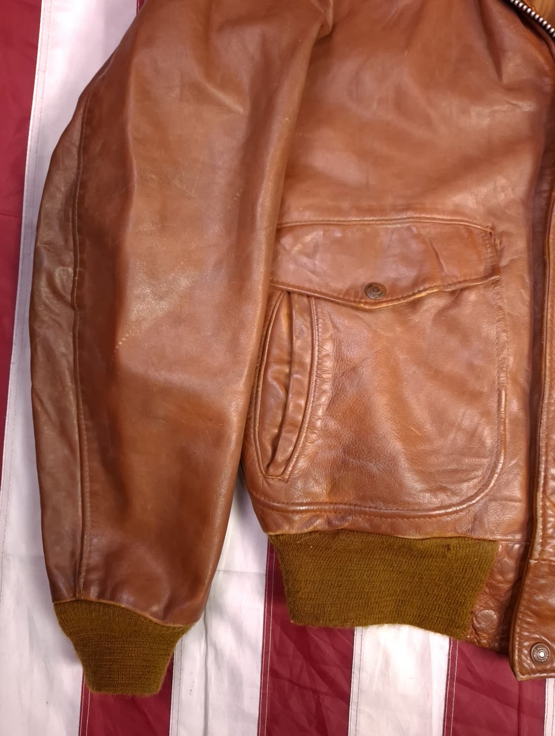 오리지날 미국제조 쇼트 리얼레더 항공자켓 상품이미지5