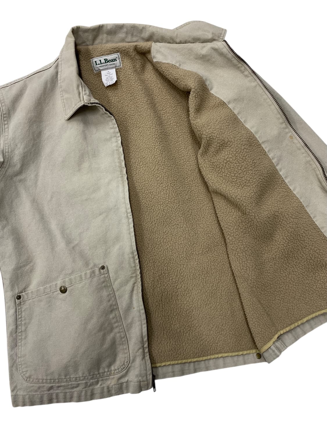 90‘s 엘엘빈 플리스 안감 캔버스 워크 자켓 상품이미지7