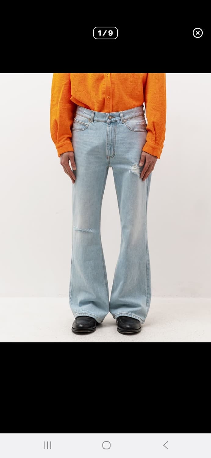 Erl 디스트레스드 플레어 데님 팬츠 L 상품이미지1