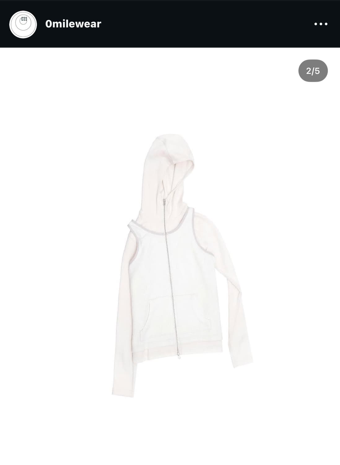 영마일웨어 0milewear 바라클라바 레이어드 니트 후드집업 상품이미지1