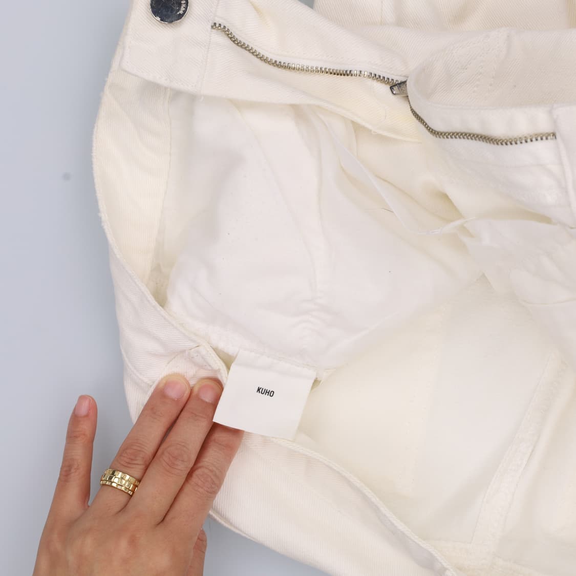 67-96 구호 여성 화이트 데님팬츠 0408H1 상품이미지5