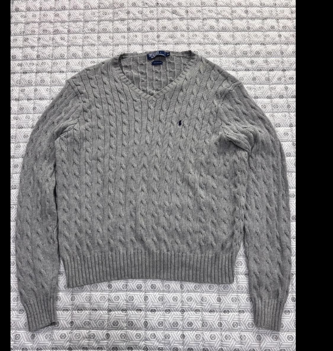 폴로 랄프로렌 케이블 니트 XL 회색 상품이미지2