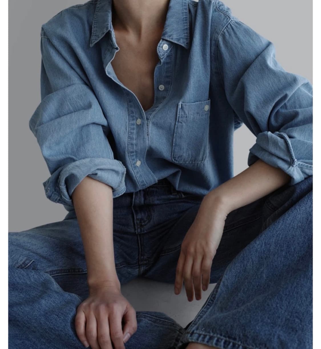 라룸 베를린데님셔츠 연청 새상품 상품이미지1