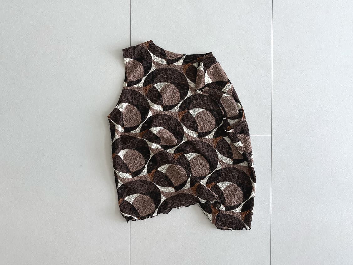 circle print mesh top 상품이미지3