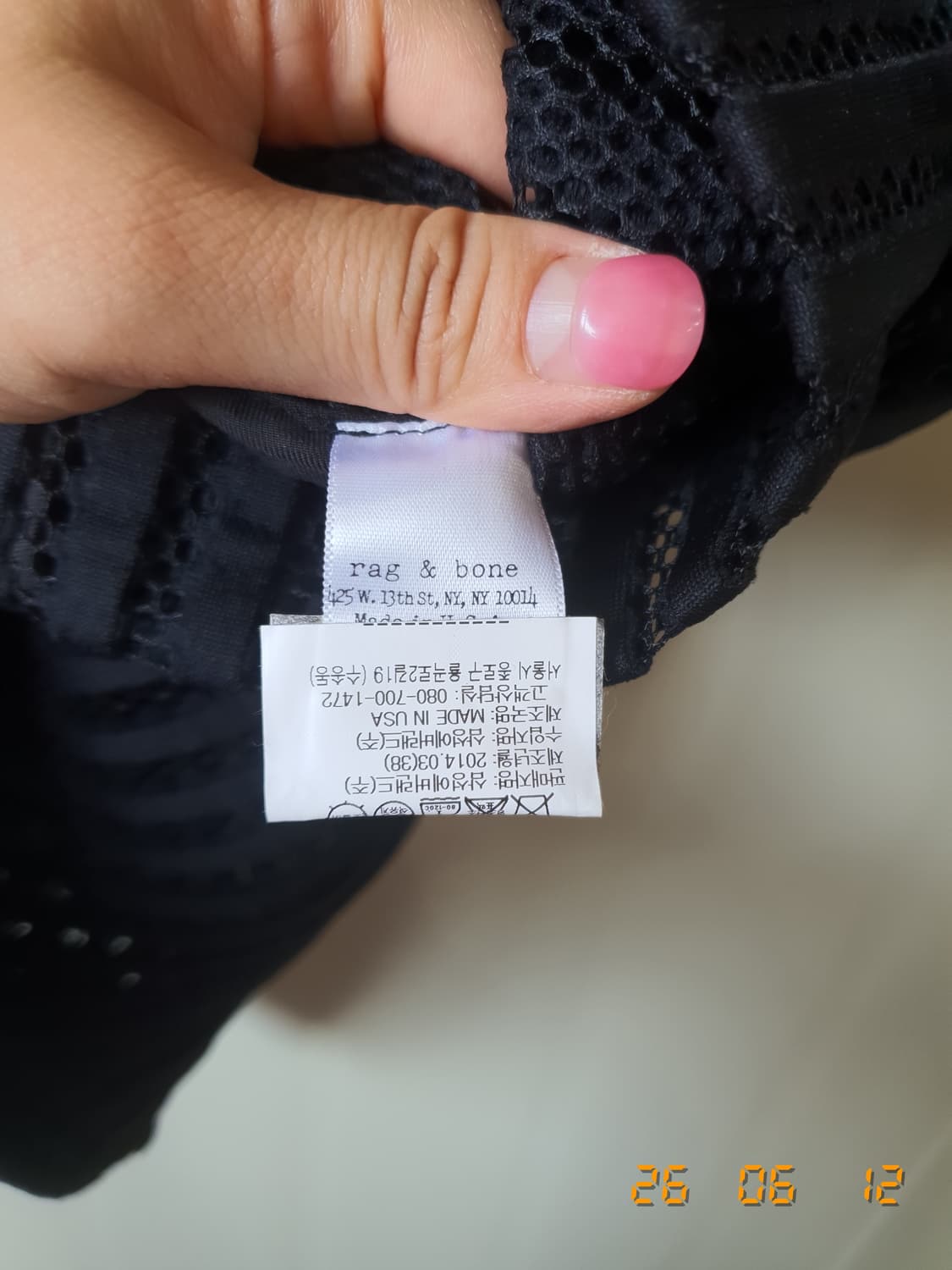 rag&bone(래그본)정품 반팔 블라우스M 블랙 상품이미지5