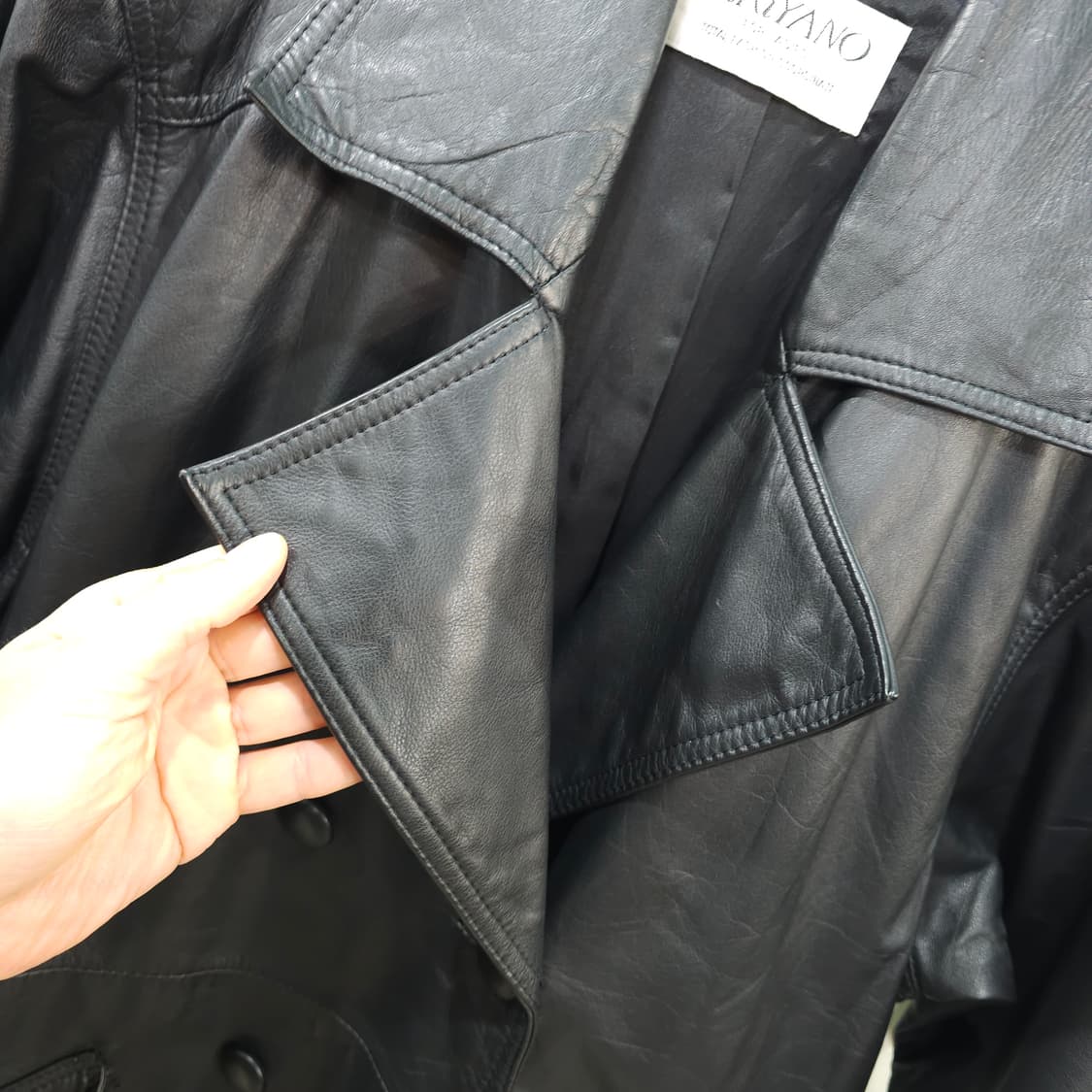 RiRiYANO 빈티지 가죽 트렌치 코트- 우먼프리 상품이미지4