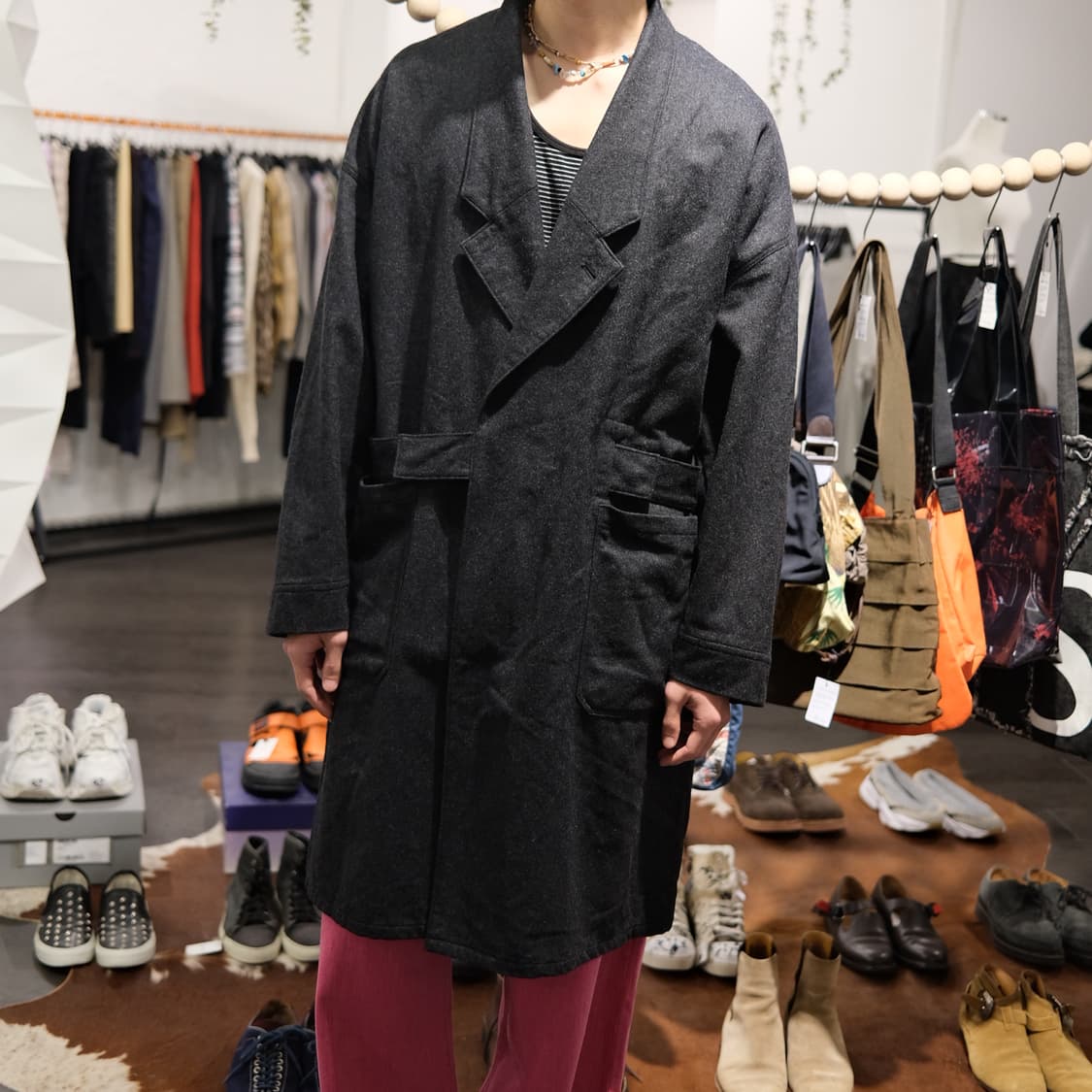 지에다 오버사이즈 랩 코트 상품이미지5