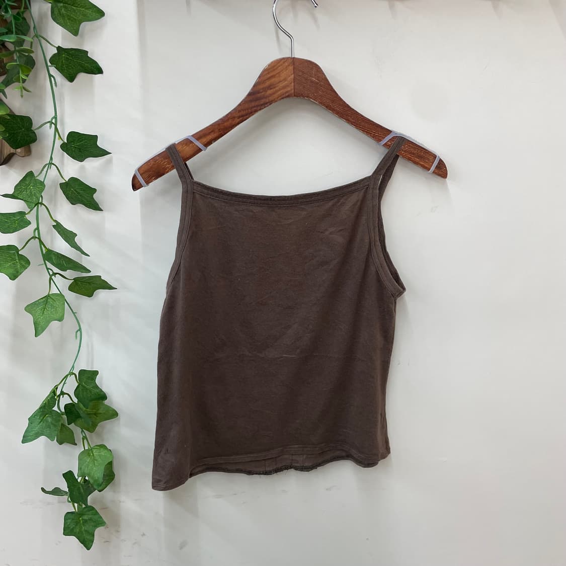 오네갸루 라떼갸루 모카 브라운 레이스 프릴 나시 탑 상품이미지3